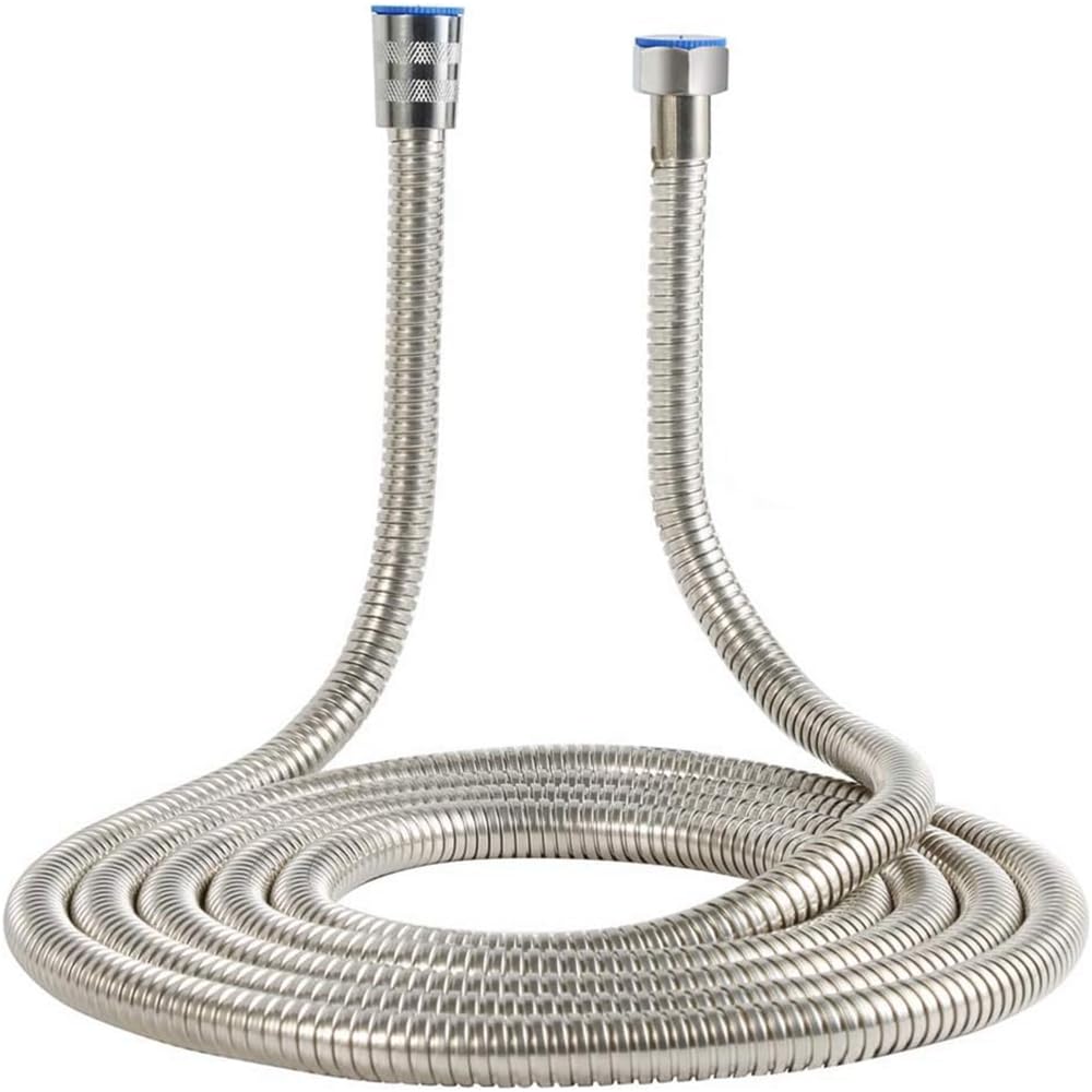 Upgrade 122-Inch Copper Head Shower Hose Stainless Steel Extra Long Shower Head Hose Bathroom Handheld Showerhead Sprayer Extension Replacement,Polished Chrome (Stainless Steel, 122 inch)