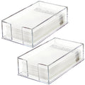 Cididu Set of 2 Acrylic Guest Towel Napkin Holder, Clear Paper Towel Storage Tray Cocktail Dinner Napkin Holder, Disposable Paper Hand Towel Holder for Modern Buffet Kitchen Dining Room Bathroom Party