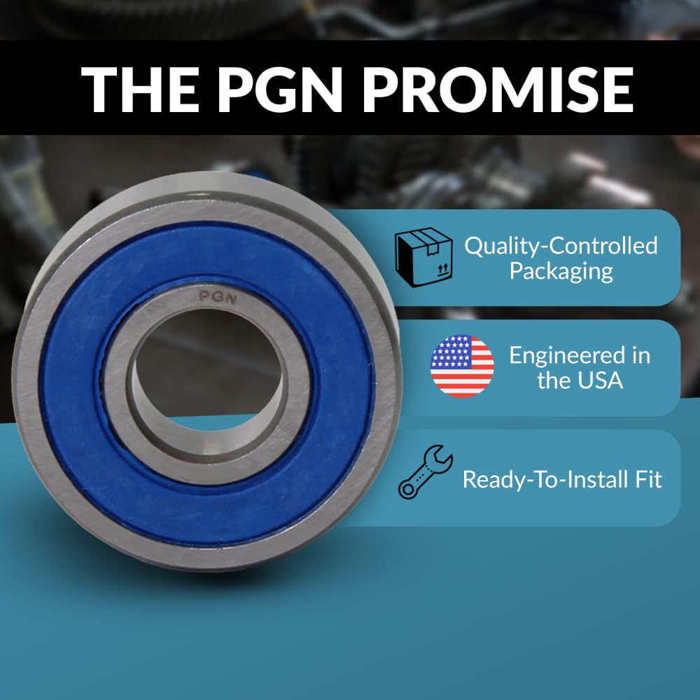 PGN 6004-2RS Sealed Ball Bearing - 20x42x12 - Lubricated - Chrome Steel (10 PCS)