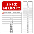 Littversions 64 Circuits 2 Pack Vinyl Circuit Breaker Panel Directory Labels/Decals/Stickers, Replacement for Federal Pioneer Stab Lok Electrical Panel/Load Centers
