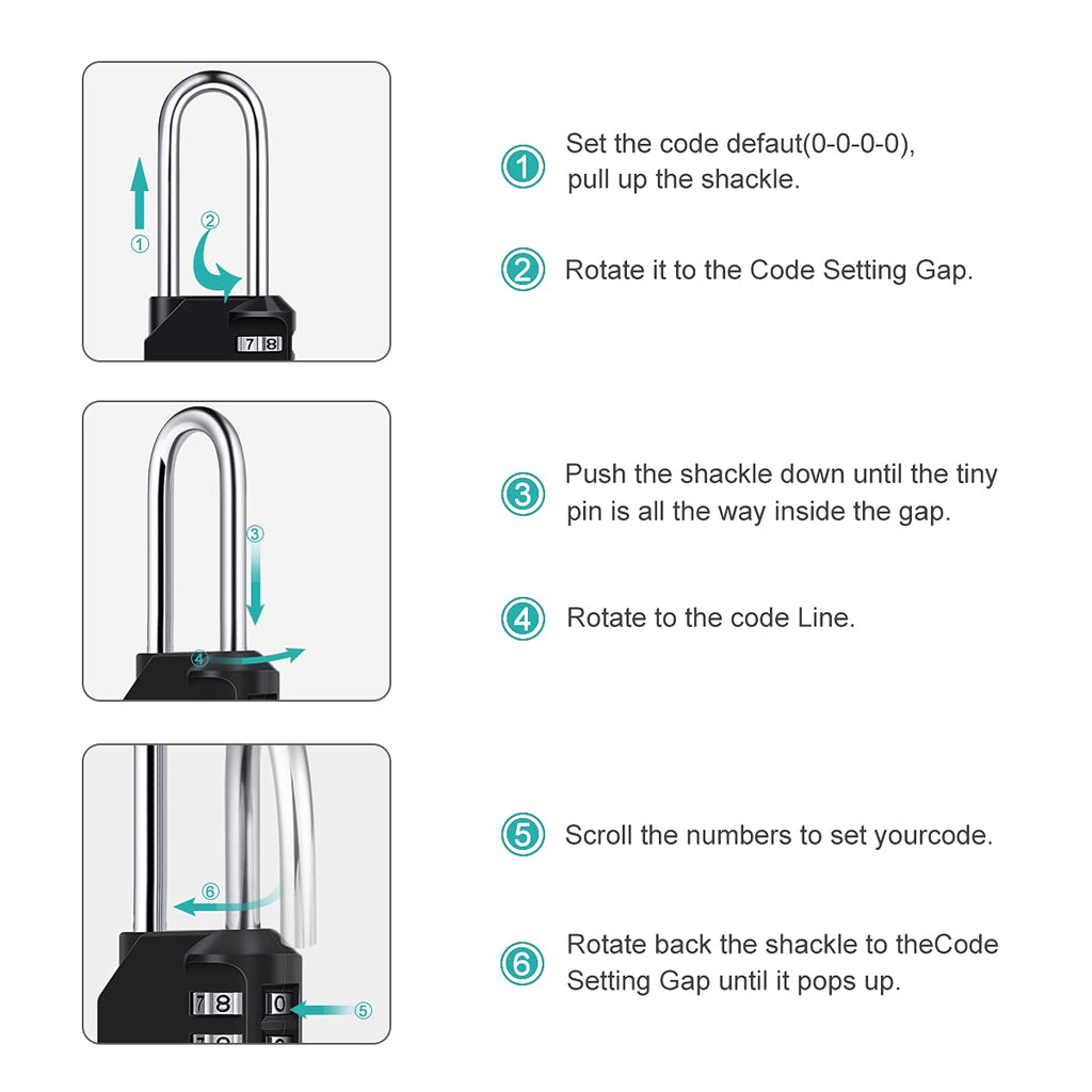 Combination Padlock, [2.6 inch Long Shackle] [3 Pack] Diyife 4 Digit Locker Lock Weatherproof Lock Outdoor Combination Lock for School Gym Locker, Toolbox, Fence, Hasp, Cabinet, Shed, Garage