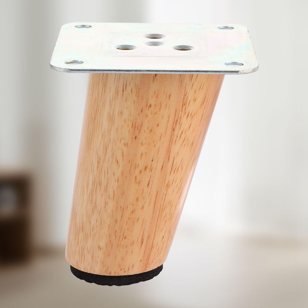 Acrux7 3.15 inch Wooden Furniture Legs Set of 4 Solid Wood Oblique Tapered Furniture Replacement Feet with Mounting Plate and Screws for Dresser Sofa TV Cabinet Couch