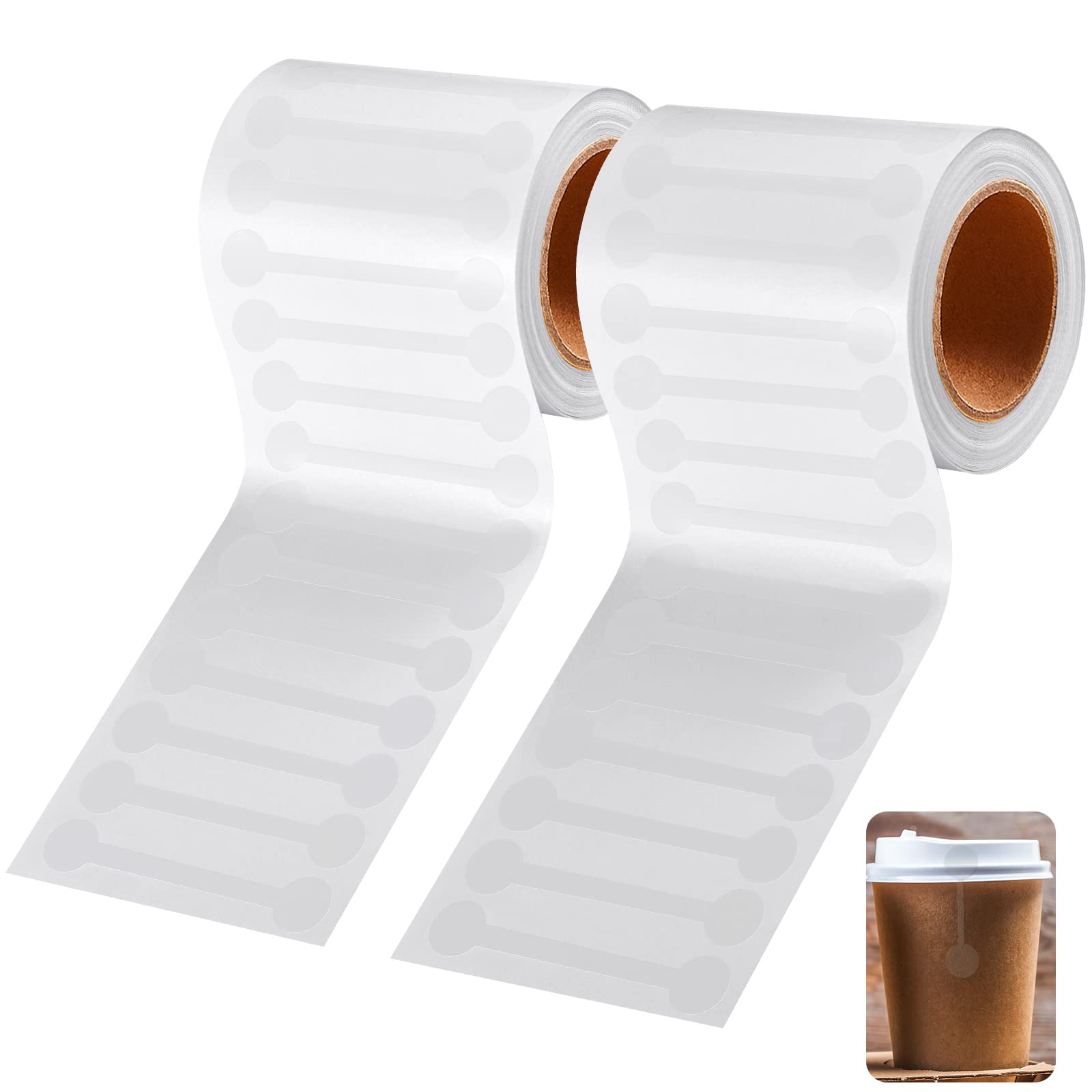 Teling 2 Rolls 1000 Pcs Tamper Evident Tape 2.75 x 0.5 Inch Tamper Proof Stickers Decals Transparent Evident Labels Blank Tape Clear Resistant Stickers for Food Drink Packaging Sealing Delivery Supply