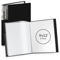 Dunwell 9x12 Presentation Book (Black), 24-Pocket Folder with Plastic Sleeves, Displays 48 Pages pf 9 x 12 or A4 Documents, Certificates, Keepsakes, Kids Art, Acid-Free Poly Portfolio Binder