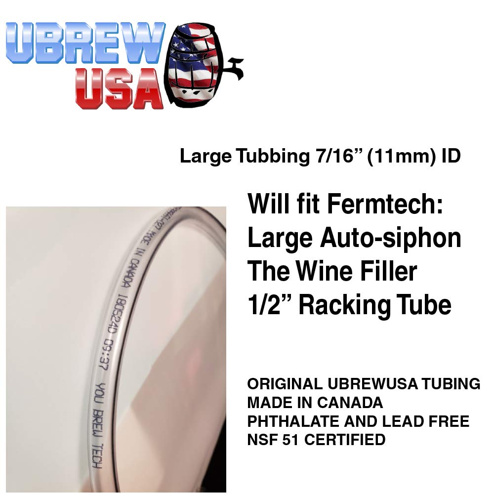 Fermtech 1/2" Large Deluxe Siphoning Kit, Large Auto - Siphon, Wine Bottle Filler, Clamp and Tubing by Ubrewusa