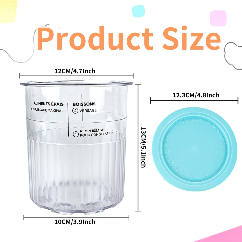 4 Pack Creami Containers Compatible with Ninja NC500 and NC501 Series Ice Cream Makers, Reusable Ice Cream Pints and Lids Replacement Parts Fit for Ninja Creamy