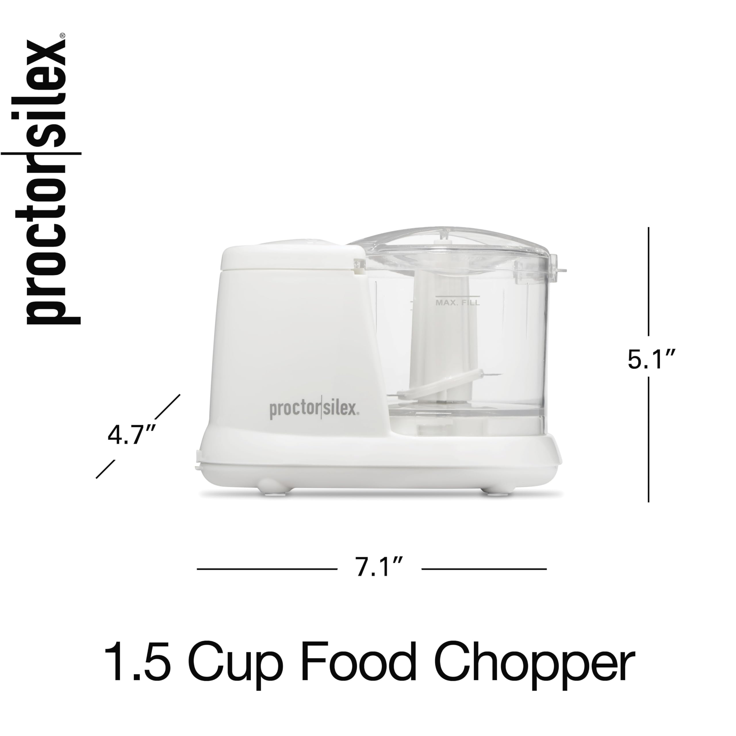 Proctor Silex 72500RY 1.5 Cup Food Chopper, white