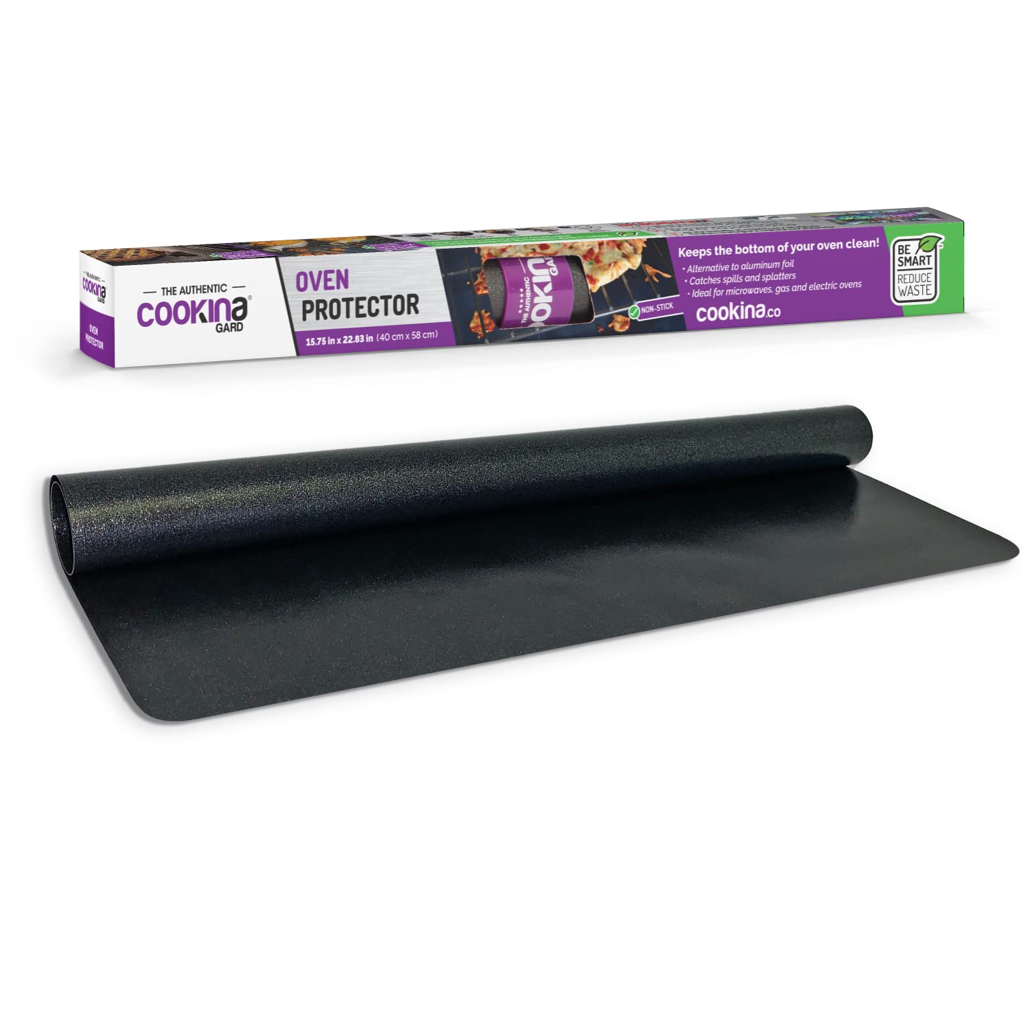 Cookina GARD Reusable Oven Protector - 100% Non-Stick Oven Liner, Easy to Clean, Spills and Splatters Protection, Suitable for Gas, Toasters, Electric and Convection Ovens and Microwave - 15.75x22.83-inch, Black