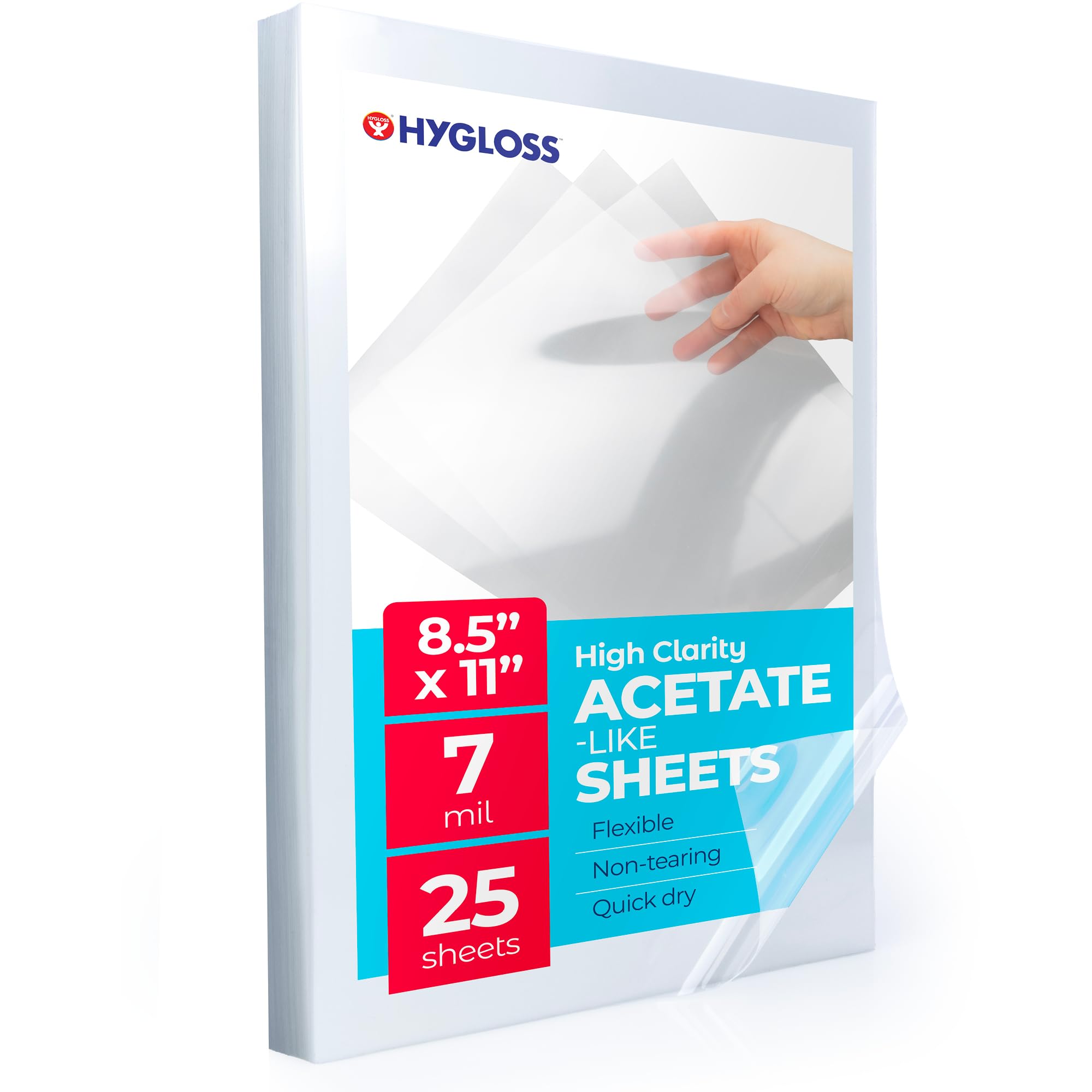 Hygloss Products Acetate Sheets for Projectors and Crafts, 25 Sheets