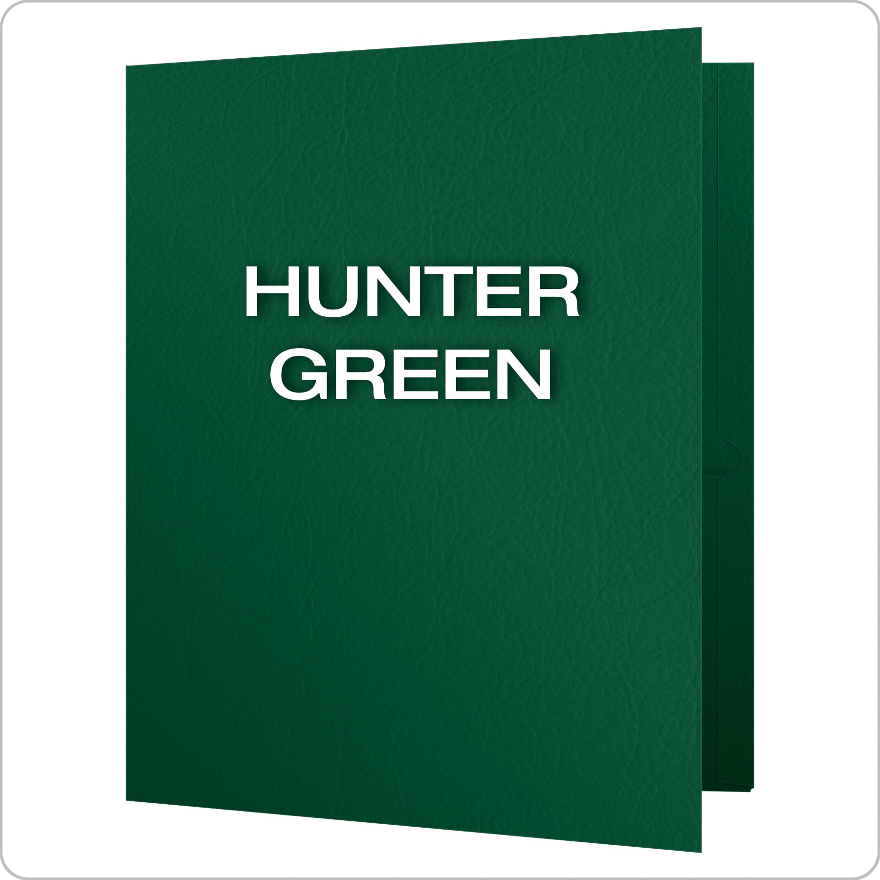 Oxford Twin Pocket Hunter Green Leatherette-Grained Portfolios 25 Count (57556)