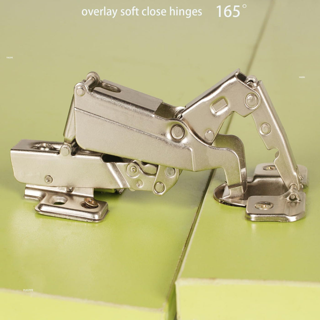 YUEZIYE-165 Degree Hidden Frameless Kitchen Cabinet Soft Close Hinge Very Suitable for Installing Fully Covered cabinets/Cabinet Folding/Corner Cabinet Folding, Wardrobe Doors, etc. (2 Packs)