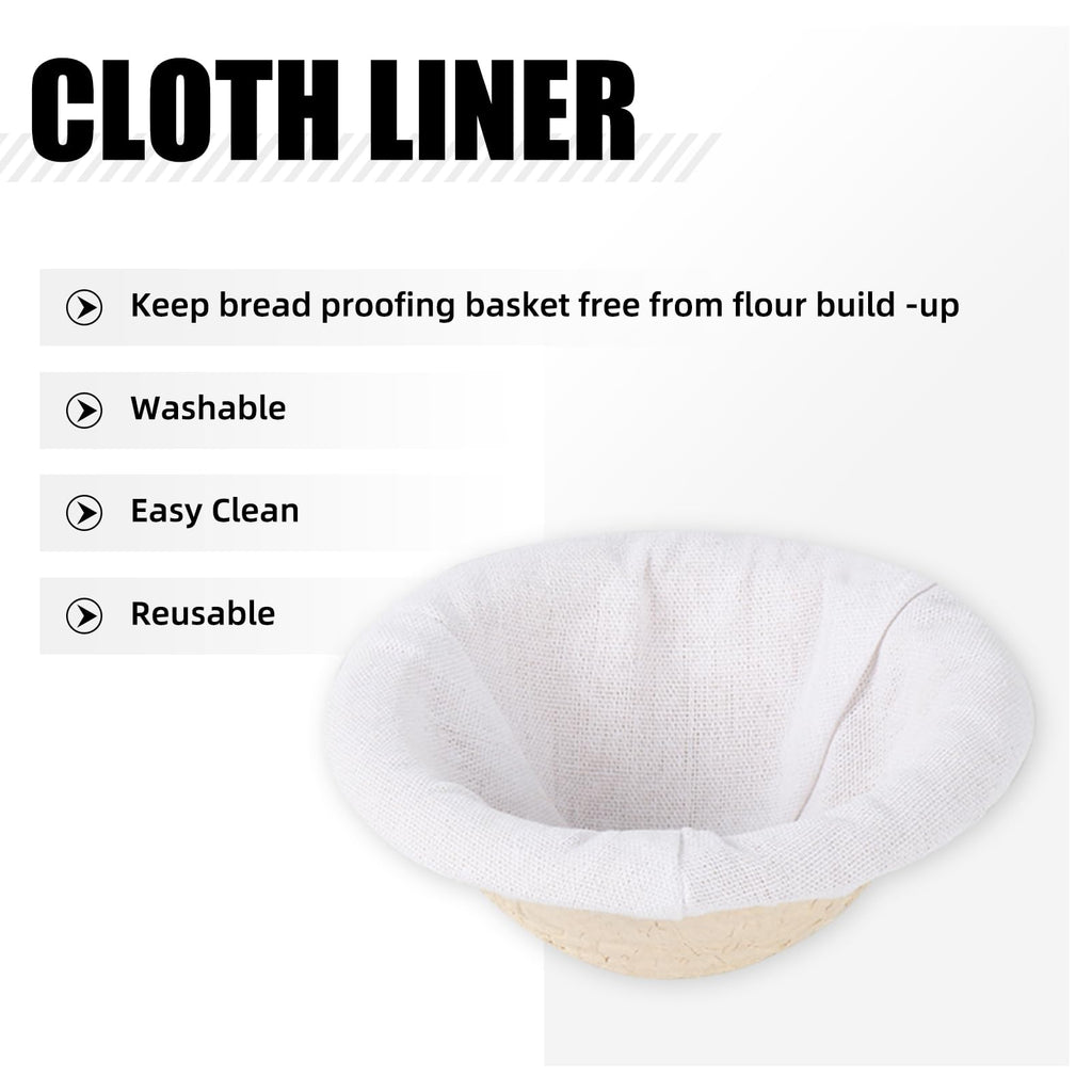 13cm/5inch Small Round Bread Proofing Basket Sourdough Banneton Bortform with Liners Set 12 For Professional and Homemade Bread Baking Supplies