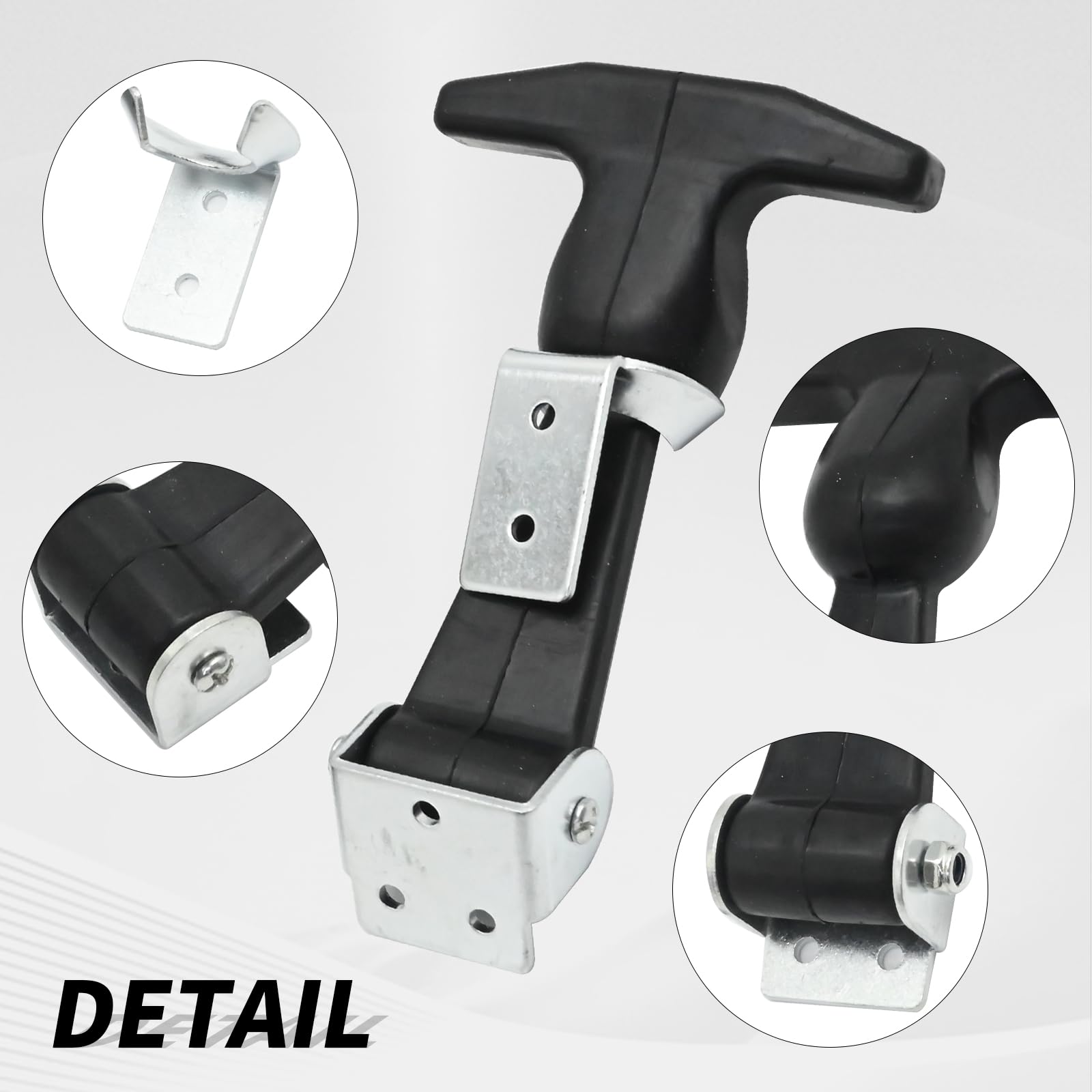 DUZFOREI 2PCS Rubber Hood Latch Flexible T-Handle Hasps Black Draw Latches, Elastic Stainless Steel Rubber Cover Strap Bracket, Suitable for Toolboxes and Vehicle Engine Hoods