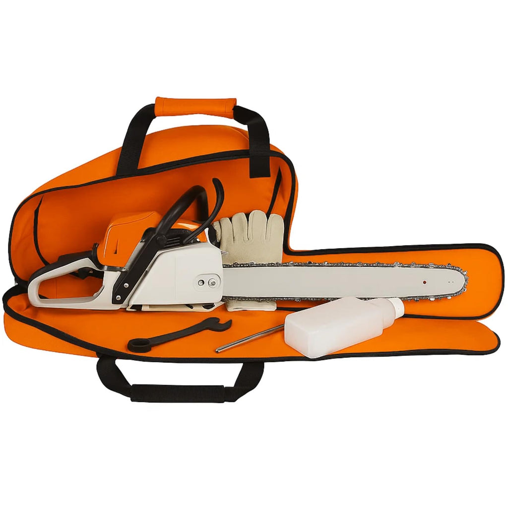 Poweka Chainsaw Bag Carrying Case Portable Protection Waterproof Holder Fit for Stihl Husqvarna 12''/14''/16'' Chainsaw Storage Bag(Orange)