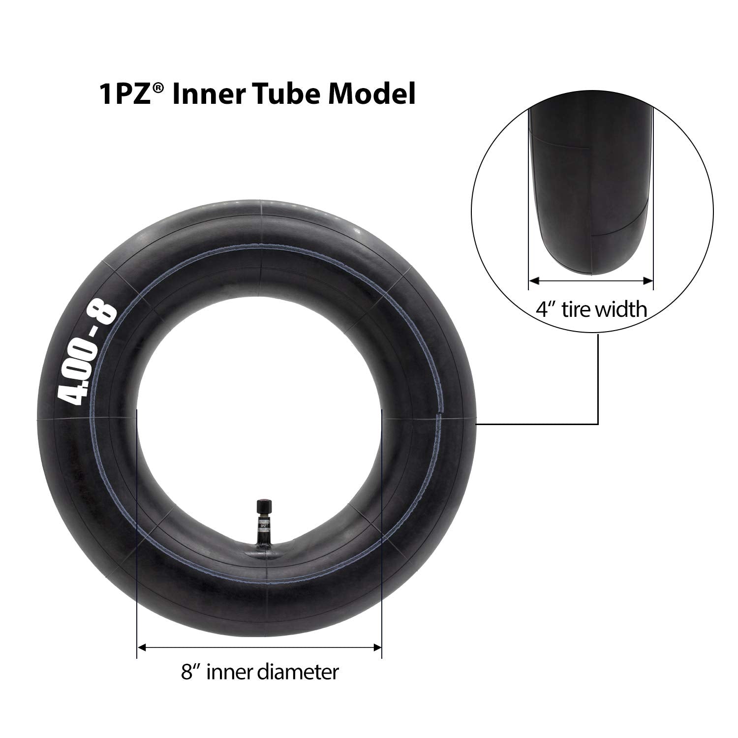 1PZ 48T-X02 4.80/4.00-8 Inner Tube Replacement for Hand Truck Dolly Lawn Mower Snow Blower Wheelbarrow Generator