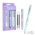 WRITECH Gel Pen Fine Point: 0.7mm Black Ink Mini to Full Size Soft Grip Portable Extendable Pocket Pen Set with 2 Pens and 2 Refills