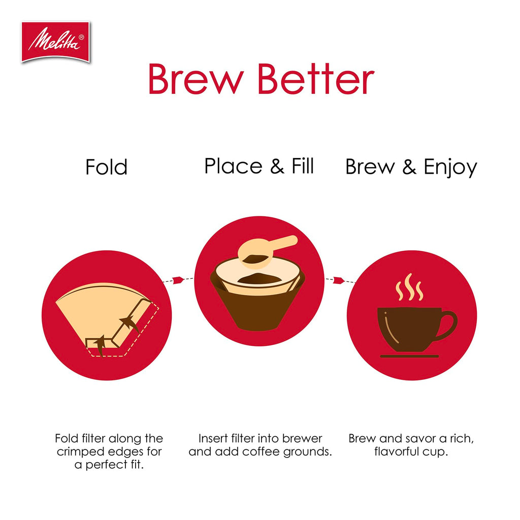 Melitta Cone Coffee Filters, Natural Brown, No. 2, 100-Count Filters (Pack of 6)