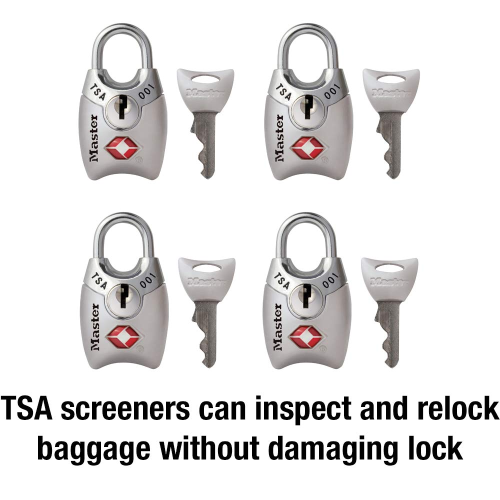 Master Lock 4689Q TSA Accepted Padlocks with Keys, 4-Pack
