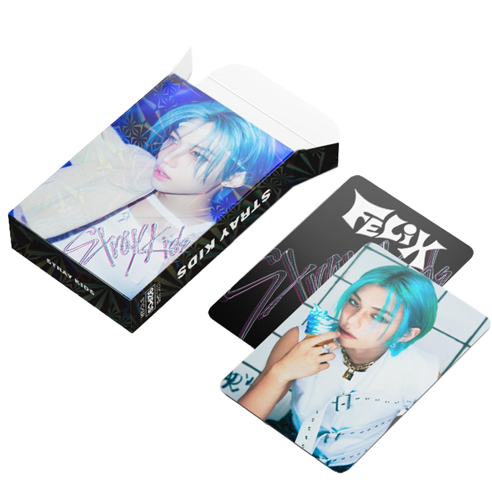 KPOPBP Stray Kids Photocards 60 PCS SKZ Rock Star Album Photo Cards with 32 PCS Stickers KPOP Gift Lomo Cards Merch for SKZ Boys and Girls (Felix)