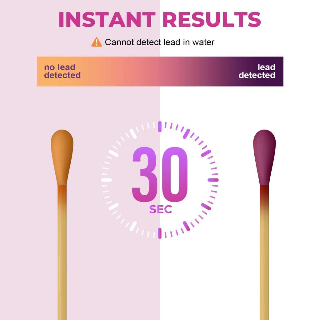 NewPos Lead Test Kit: 30 Swabs Accurately Formulated Lead Paint Test Kit Testing for Dishes Paint Cups Ceramics and All Surfaces - Results in 30 Seconds Lead Detector
