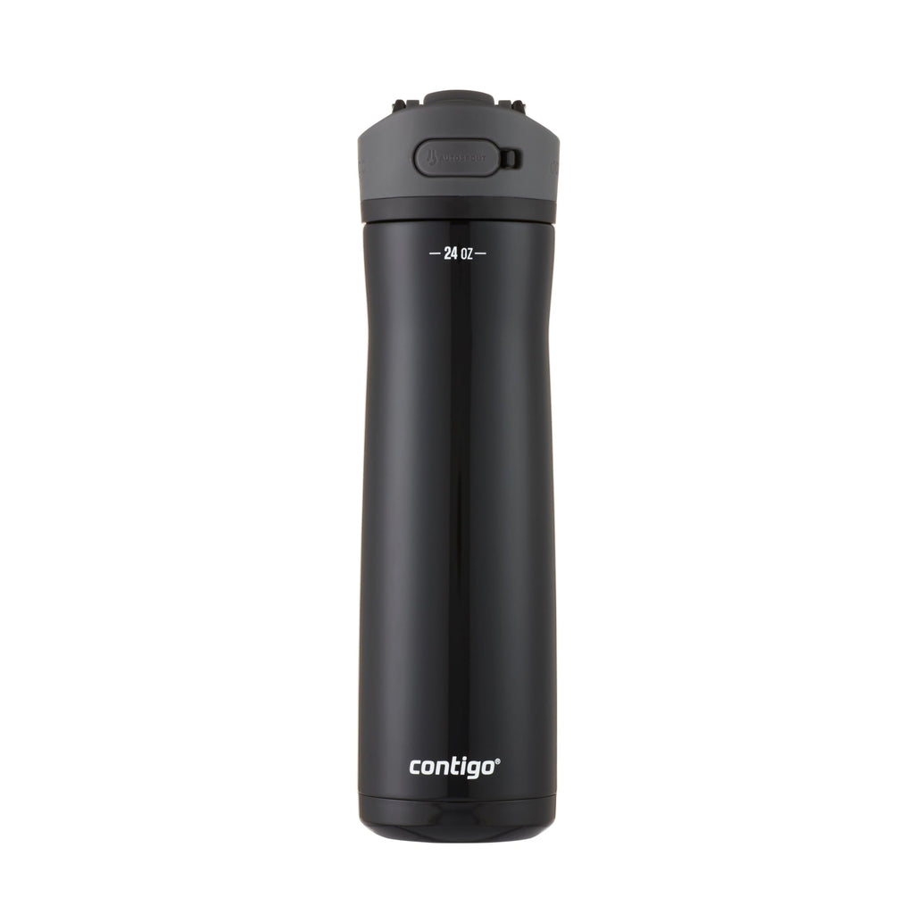 Contigo Ashland Chill 2.0 Stainless Steel Leak-Proof Water Bottle with Straw and Carry Handle for Easy Travel, Vacuum-Insulated and BPA-Free, Licorice, 24 oz (709 mL)