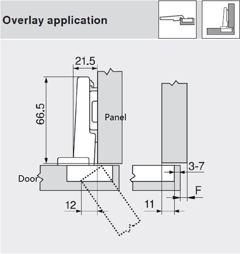 Blum Clip Top BLUMOTION 110 Degree Standard Hinges Kitchen Cabinet Cupboard Door Hinge 71MB3550 Self Slow Close Mechanism Hinge Made in Austria Full Overlay, Pack of 2