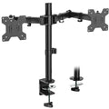 WALI Dual Monitor Arm for 13-27 inch Screens, Monitor Arms for 2 Monitors Holds up to 22 lbs Each, Fully Adjustable Dual Monitor Mount with Swivel Tilt Rotation, 75x75/100x100mm (M002), Black