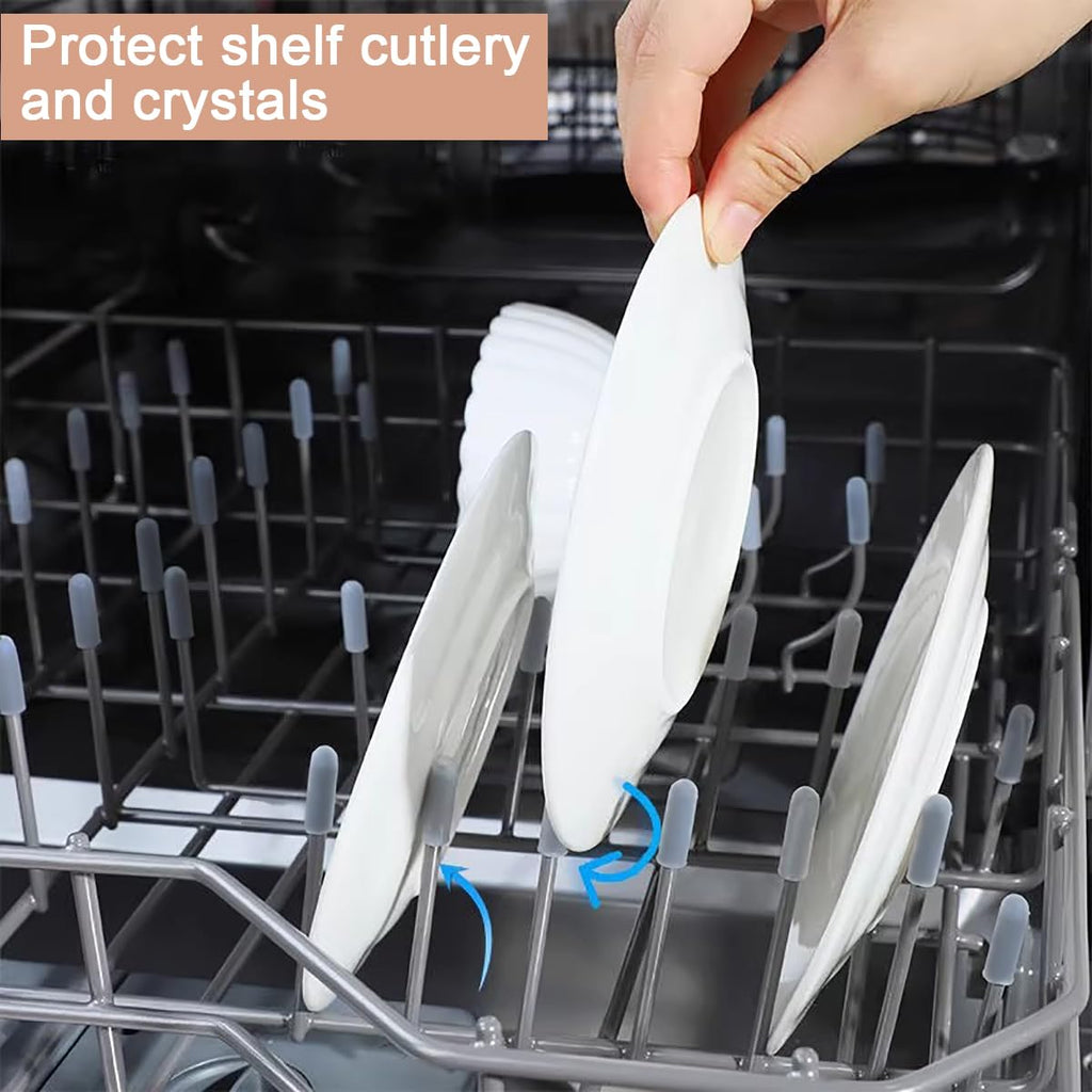 100 Pcs Universal Silicone Dishwasher Rack Tine Prong Repair End Tip Caps, Dishwasher Rack Tine Repair Kit, Round End Caps, Shelf Organizer Tip Cap Wire Thread Protector Cover, Anti Slip,1 inch, Gray
