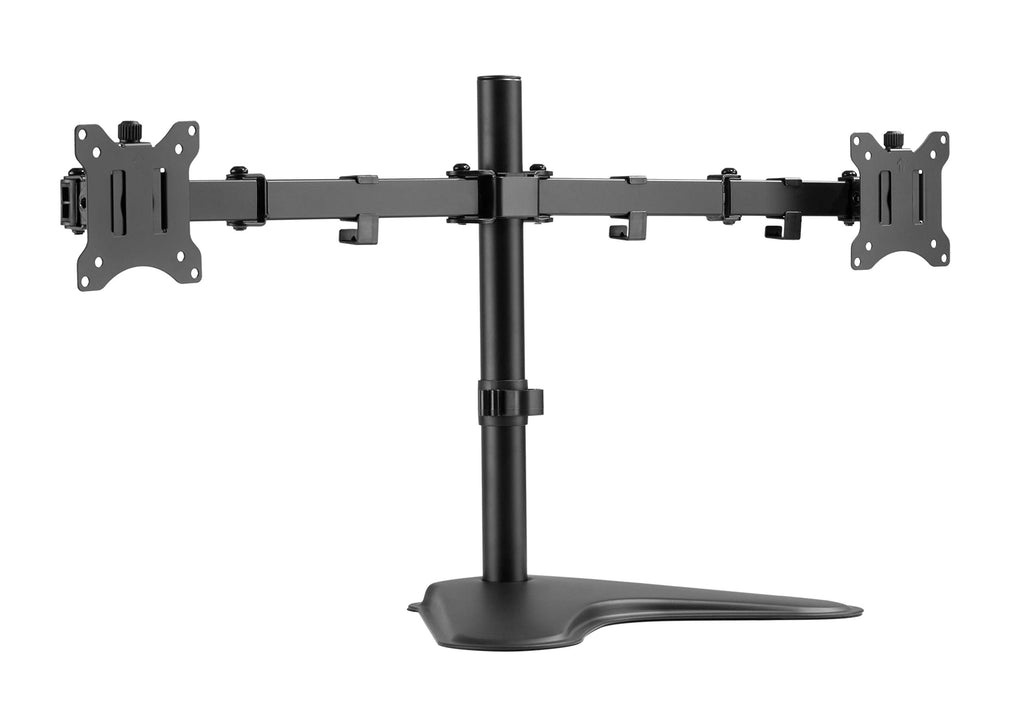 Amer Dual LED LCD Monitor Free-Standing Desk Stand for 2 Screens up to 32 inches Heavy-Duty Fully Adjustable Arms with Max VESA 100x100mm (2EZSTAND)