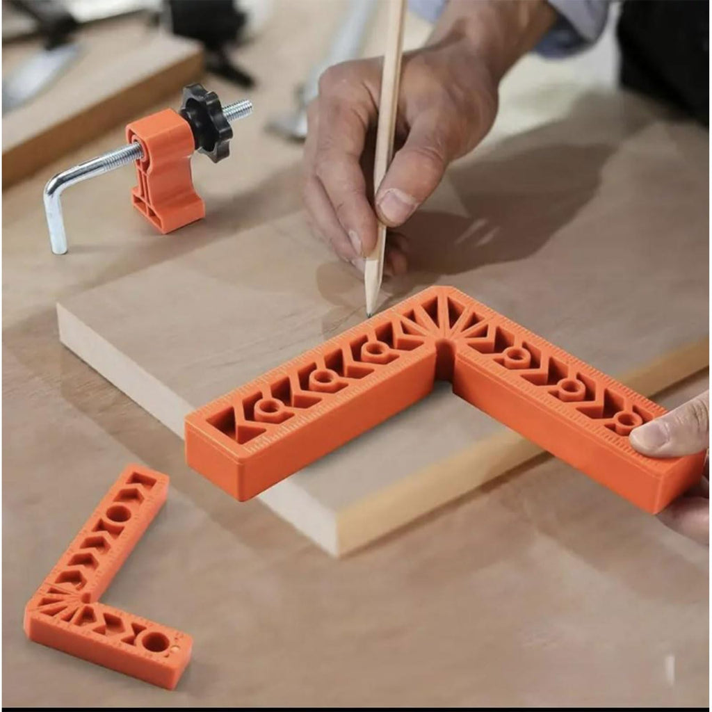 MYLEUS 8Pcs 3" 4" 90 Degree Positioning Squares, 8Pcs Locking clamp,Right Angle Corner Clamps for Woodworking, Picture Frames, Boxes, Cabinets or Drawers,Carpenter Tool