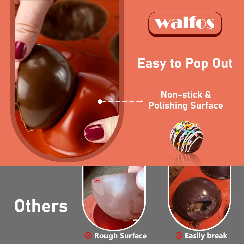 Semi Sphere Silicone Mold, Silicone Chocolate Molds,3 Packs Baking Molds for Making Chocolate, Cake, Jelly, Dome Mousse (6 Cups, 15 Cups and 24 Cups)