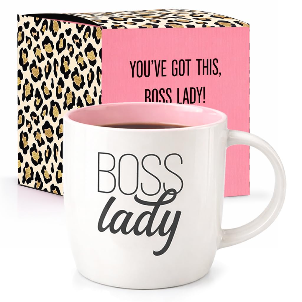 Triple Gifffted Boss Lady Gifts for a Women, Valentines Day, Her Birthday, Christmas, Mothers Day Presents, Coffee Mug Cup Gift for Sister, Mom, Boss, Girlfriend