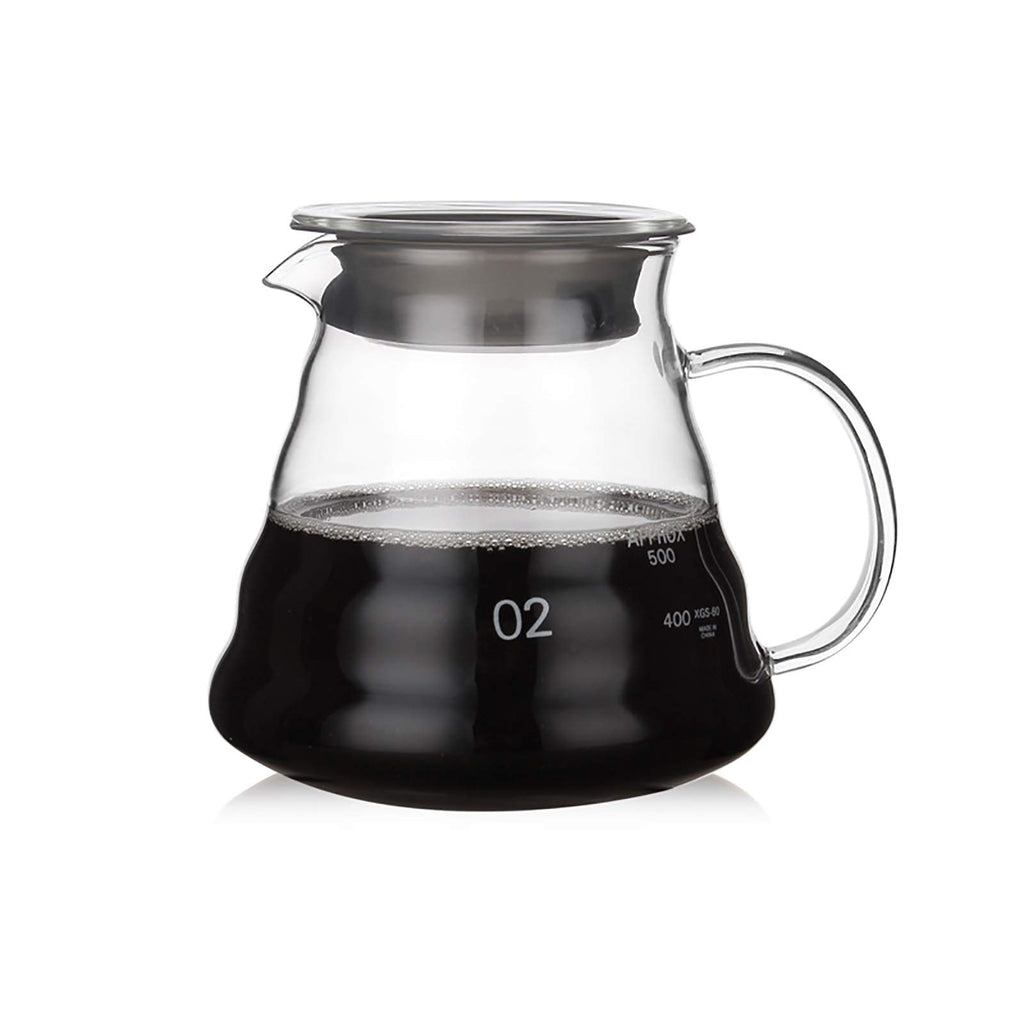 Cedilis Clear Glass Coffee Server, 20oz (600ml) Borosilicate Glass Range Coffee Carafe, Heat Resistant Coffee Pot for Brewing Coffee, Tea