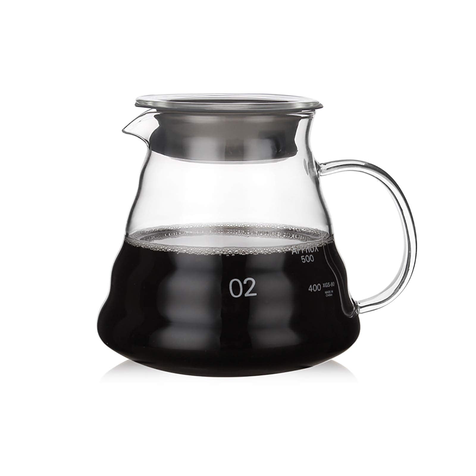 Cedilis Clear Glass Coffee Server, 20oz (600ml) Borosilicate Glass Range Coffee Carafe, Heat Resistant Coffee Pot for Brewing Coffee, Tea