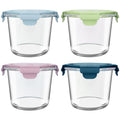 UHAPEER 710ml/24oz Glass Food Storage Containers, Airtight Leakproof Meal Prep Containers with Lids Soup Containers, Round Glass Bowls with Lids for Lunch, Microwave, Dishwasher, Freezer Safe - 4 Pack