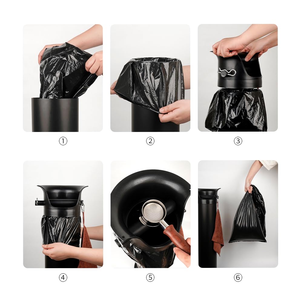 watchget 25-Pack Large Garbage Bags for Espresso Knock Box - Heavy Duty Liners for Commercial Floor Standing Coffee Dump Bins Essential Cafe Accessories