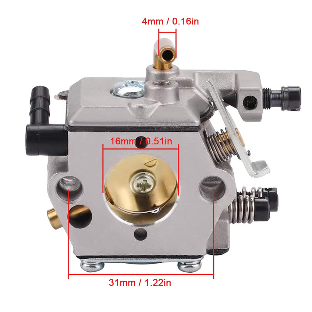 ZAMDOE MS260 Carburetor Replacement for stihl 024 026 024AV 024S MS240 MS260 PRO Chainsaw, for Walbro WT-194, WT-194-1, Replace# 1121 120 0611, with Fuel Oil Line