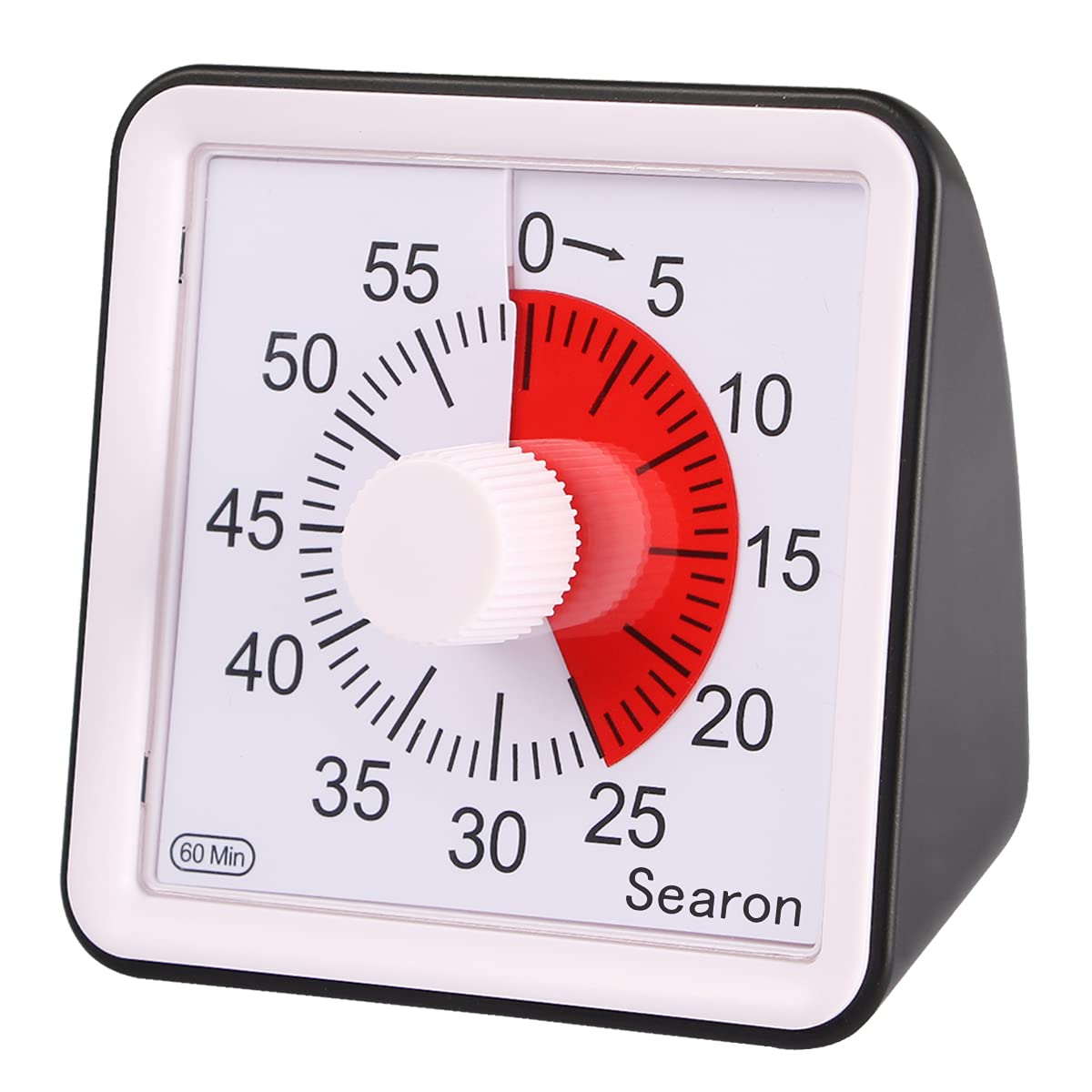 Searon Visual Timer for Kids – 60 Minute Countdown Timer with Color Disk, Quiet Time Management Timer for Study, Homework, Classroom, ADHD & Daily Routines (Black)