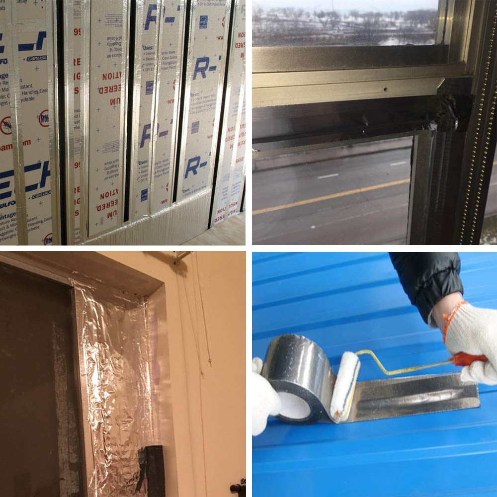 LLPT Aluminum Foil Tape 2 Inches x 108 Feet 5.9 Mil Extra Thick Strong Adhesive HVAC Sealing Hot Cold Air Duct Tape for Pipe Metal Repair (AF208)