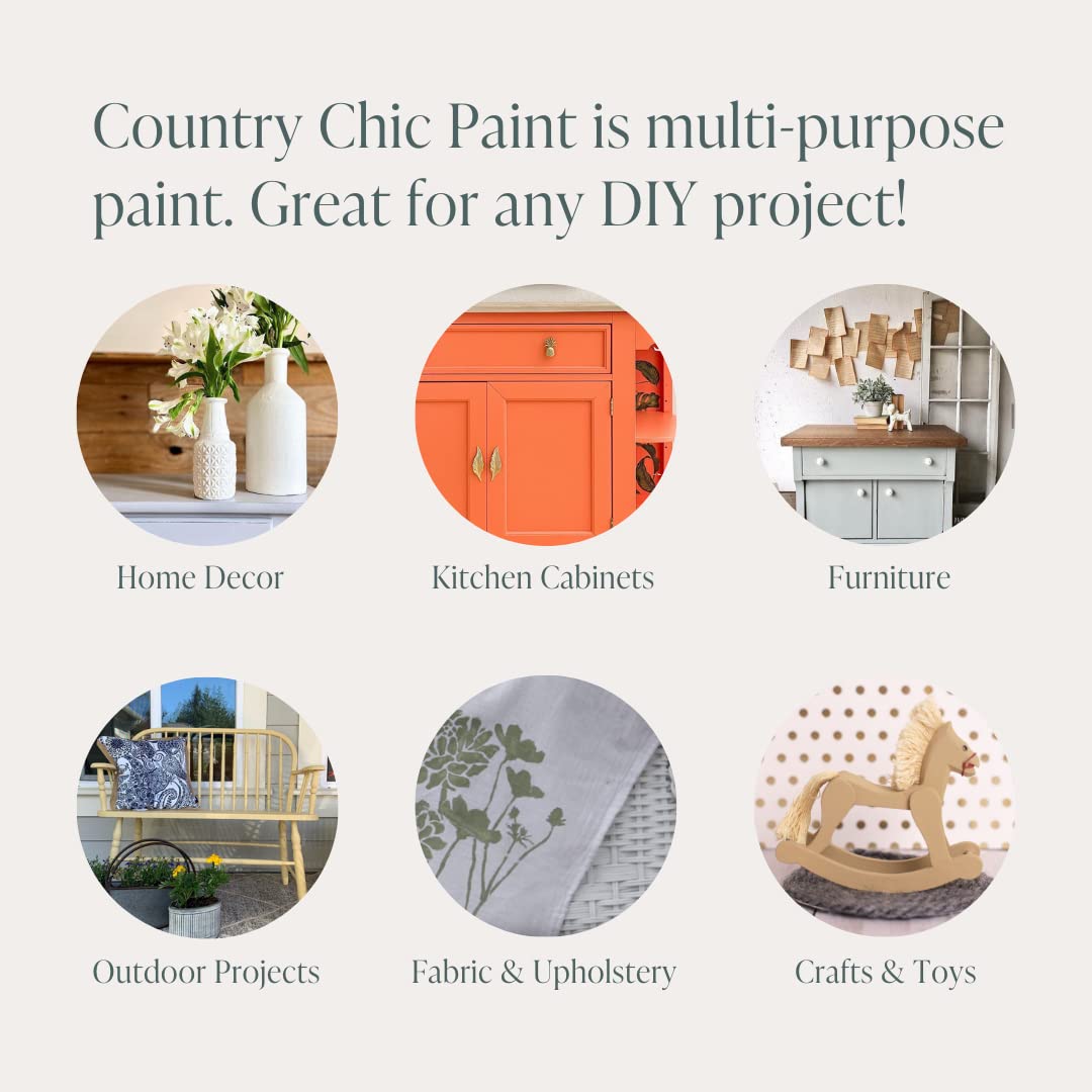 Country Chic All-in-One Chalk Paint for Furniture, Cabinets, Home Decor, Eco-Friendly, Matte Finish, Built-In Primer & Top Coat for Wood, Metal - Liquorice (Black) - Pint 16 oz (475 ml)