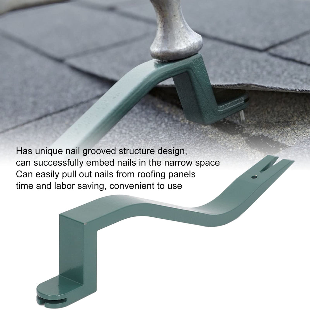 Roof Snake Tool, 2 in 1 29.7cm High Carbon Steel Professional Heavy Duty Shingle Removal Tool Shingle Nail Installer Quickly Pull and Insert Nails, Roof Shingle Nail Puller Shingle Pry Bar for Roofers