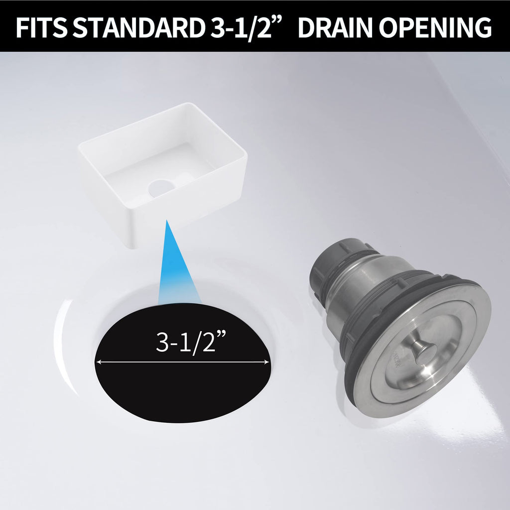 Sink Strainer Kitchen Sink Drain Assembly Kit 3-1/2 Inch with Kitchen Sink Drain Basket,304 Stainless Steel Sink Stopper & Cover Lid，Stainless Steel Brushed
