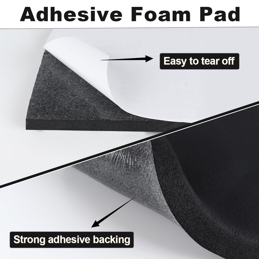 Storystore Foam Sheets Self Adhesive Closed Cell Neoprene Rubber Sheets Insulation Anti Vibration Foam Rubber Pads with Adhesive, Black (12" x 8" x 3/4", 4 Pack)