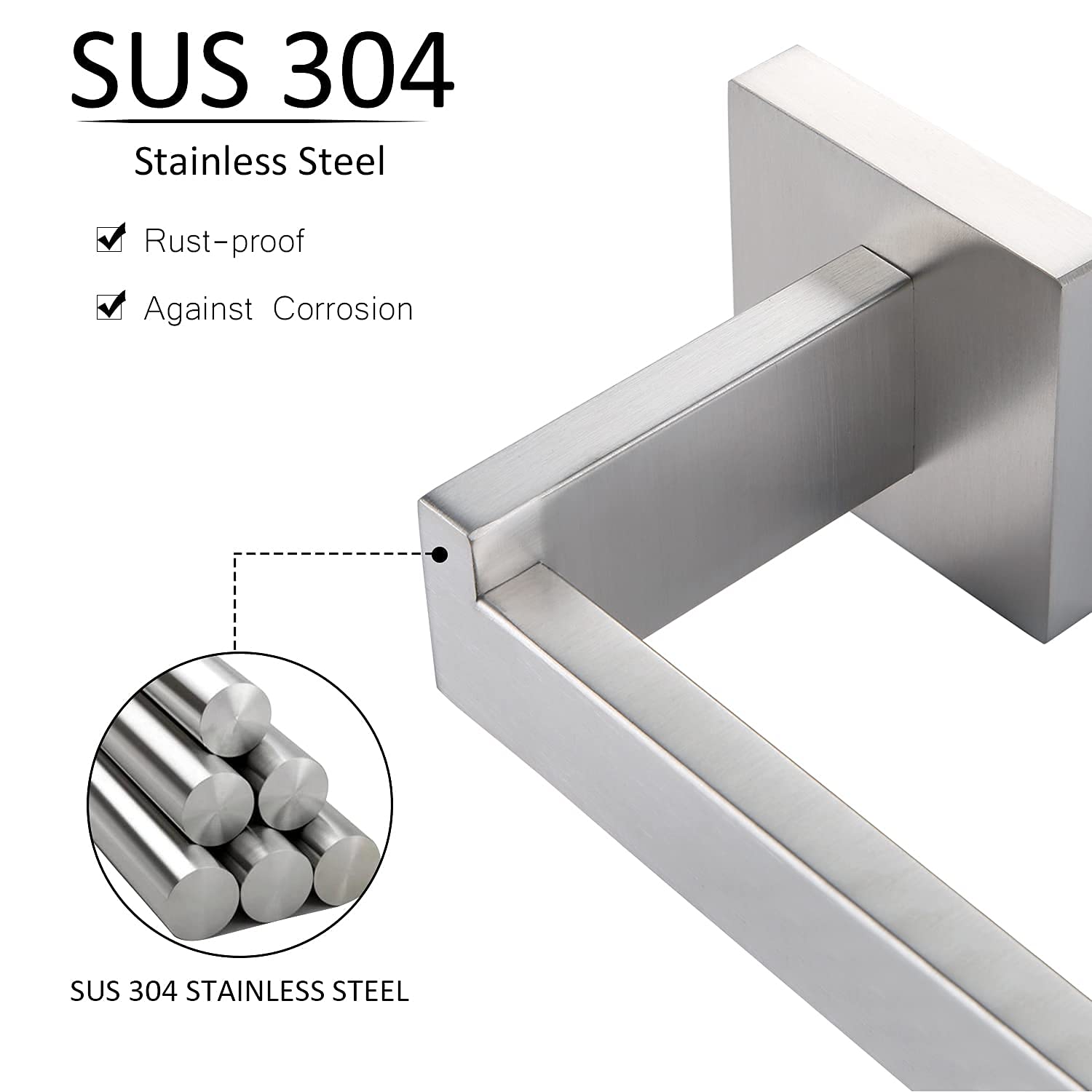 KOKOSIRI Toilet Paper Roll Holder Brushed Nickel Toilet Paper Holder Stainless Steel for Kitchen Bathroom Dispenser Wall Mounted, B2003BR