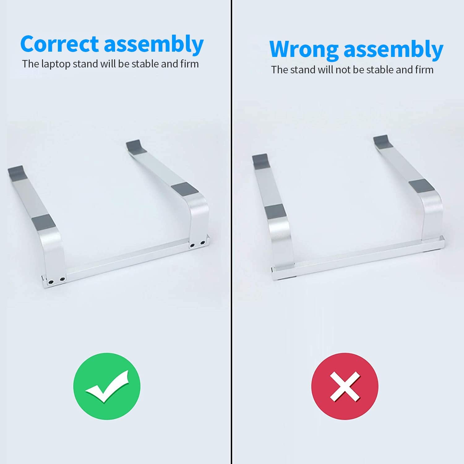 Laptop Stand for Desk，Stable Ergonomic Aluminum Computer Riser Cooling Stand for Mac MacBook Pro/MacBook Pro Air,HP, Dell, More PC Notebook - 12 13 15 16.2 inch