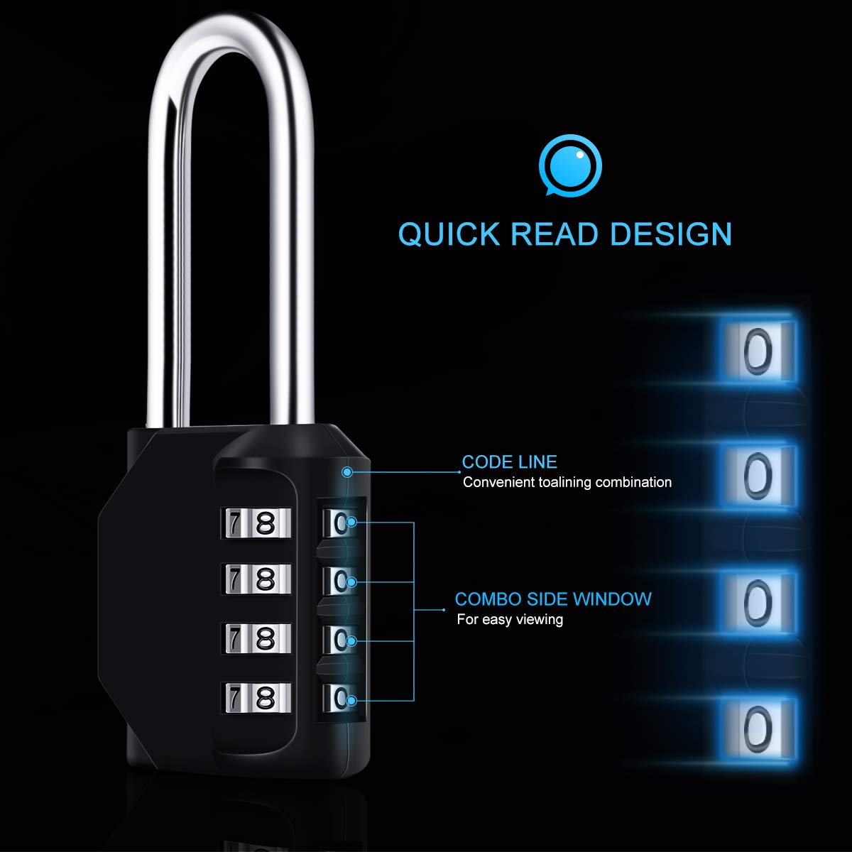 Combination Padlock, [2.6 inch Long Shackle] [3 Pack] Diyife 4 Digit Locker Lock Weatherproof Lock Outdoor Combination Lock for School Gym Locker, Toolbox, Fence, Hasp, Cabinet, Shed, Garage