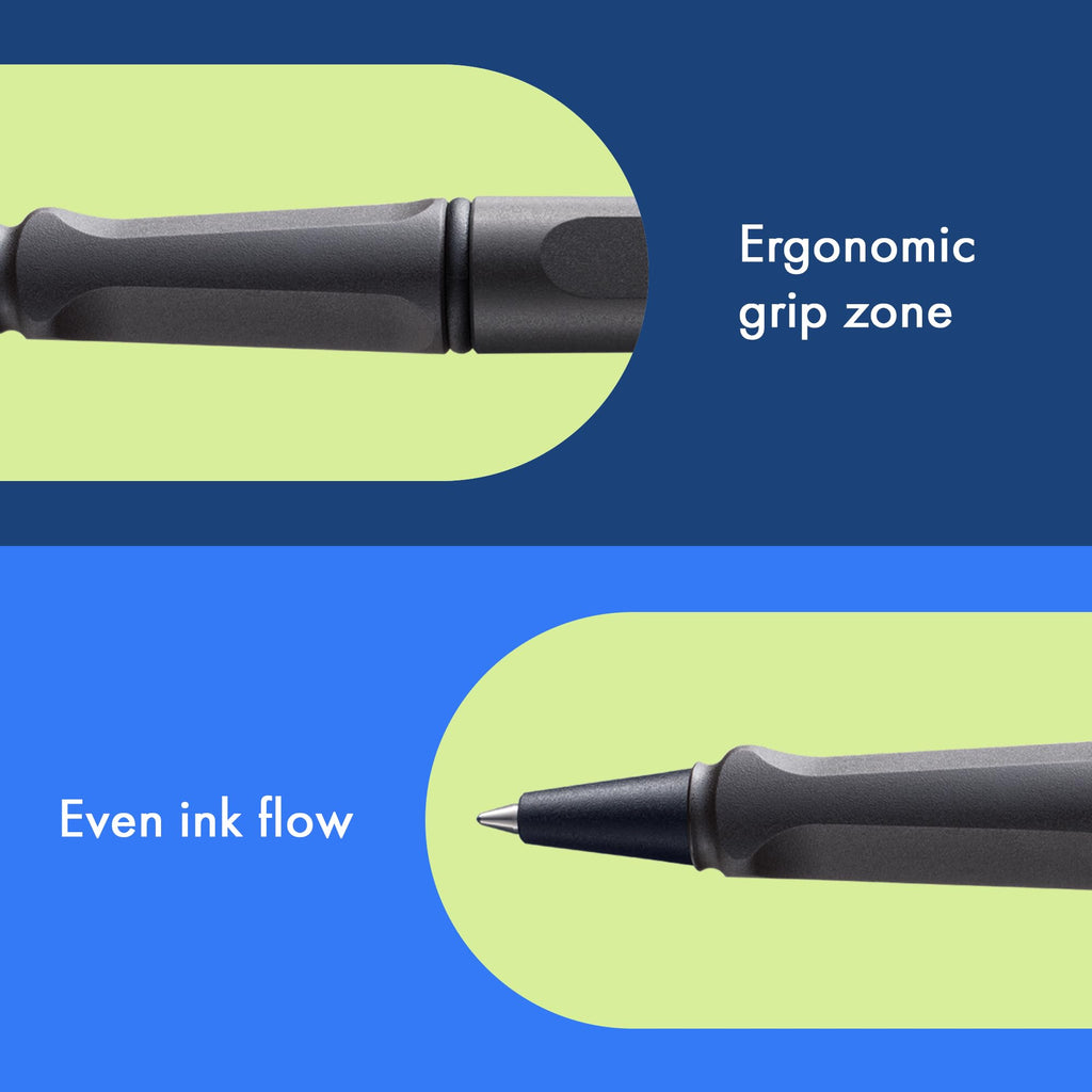 LAMY safari umbra - Rollerball Pen with ergonomic grip & line width M - for pleasant long writing - made of robust ASA plastic - including rollerball refill LAMY M 63 in blue
