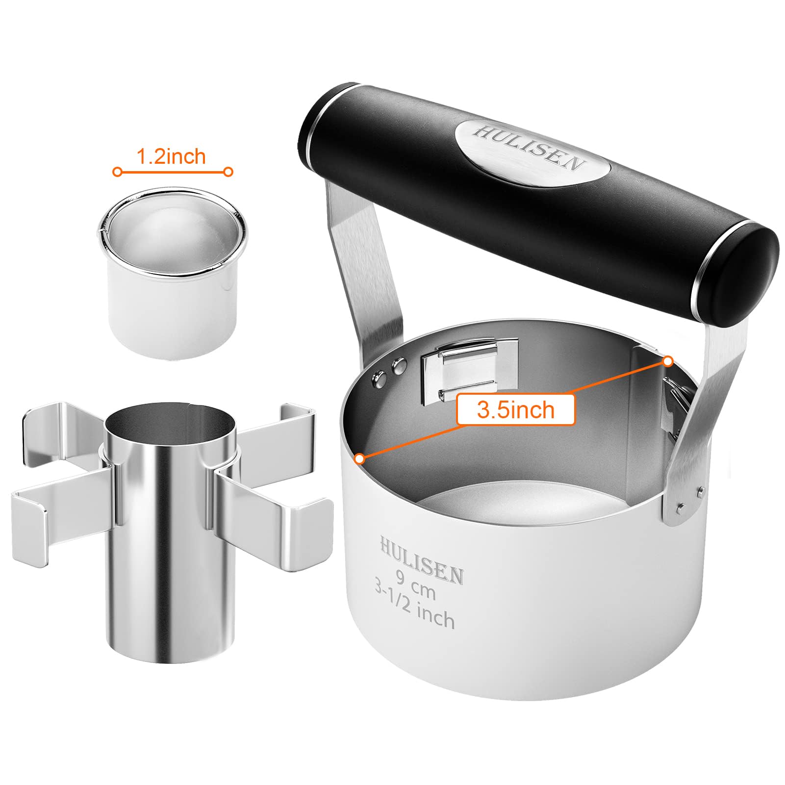 HULISEN Donut Cutter with Removable Center, 3.5" Stainless Steel Doughnut Cutter with Soft Grip Handle, Donut Cookie Cutters for Baking