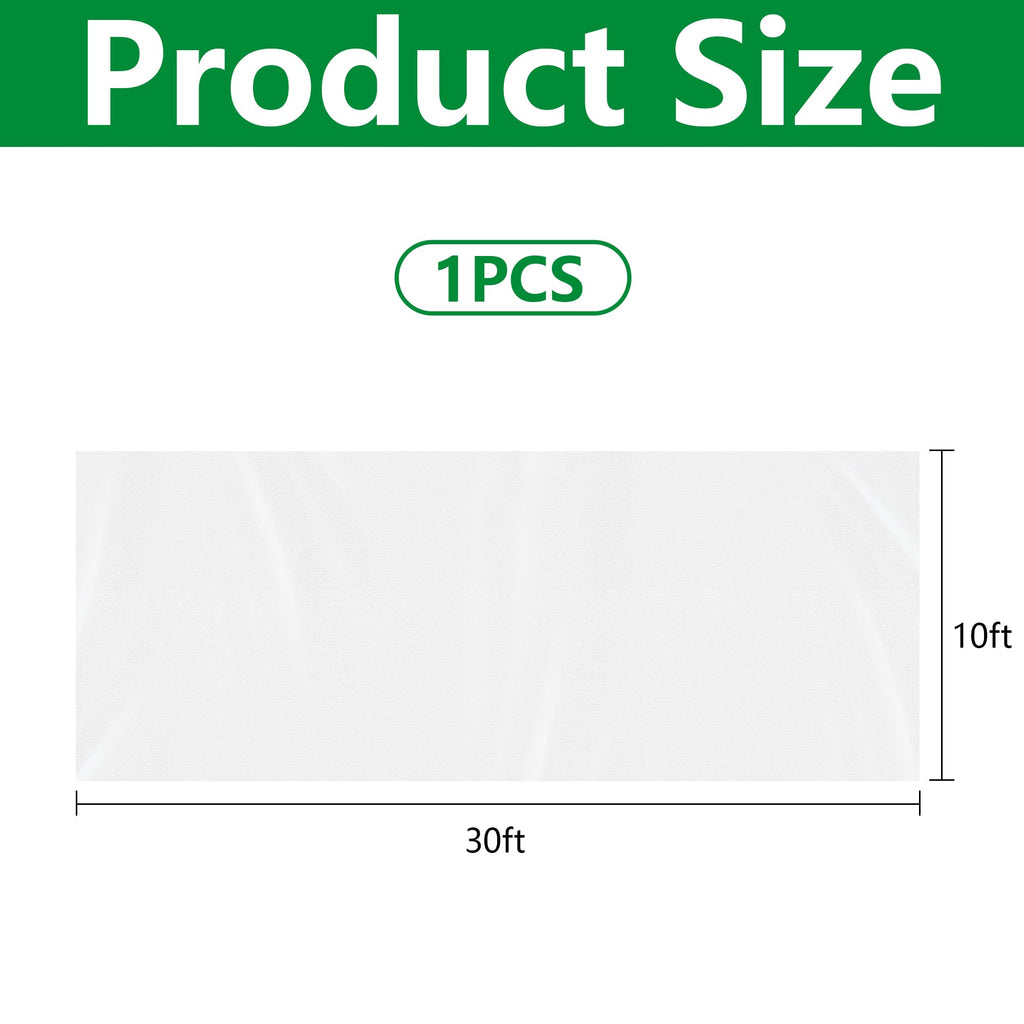 DECOHS 30 x 10 Ft Plant Sun Protection Cloth, Garden Plant Shade Cloth, Non-Woven White Light Refraction Sunshade Cloth for Protecting Plants Vegetable Rows from Direct Sunlight