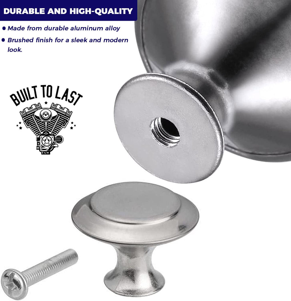 30Pack Silver Cabinet Knobs, Knobs for Cabinets and Drawers, Kitchen Cabinet Knobs, Brushed Nickel Zinc Knobs with 60 Screws, Modern Drawer Knobs for Cupboard Door, Dresser, Drawer